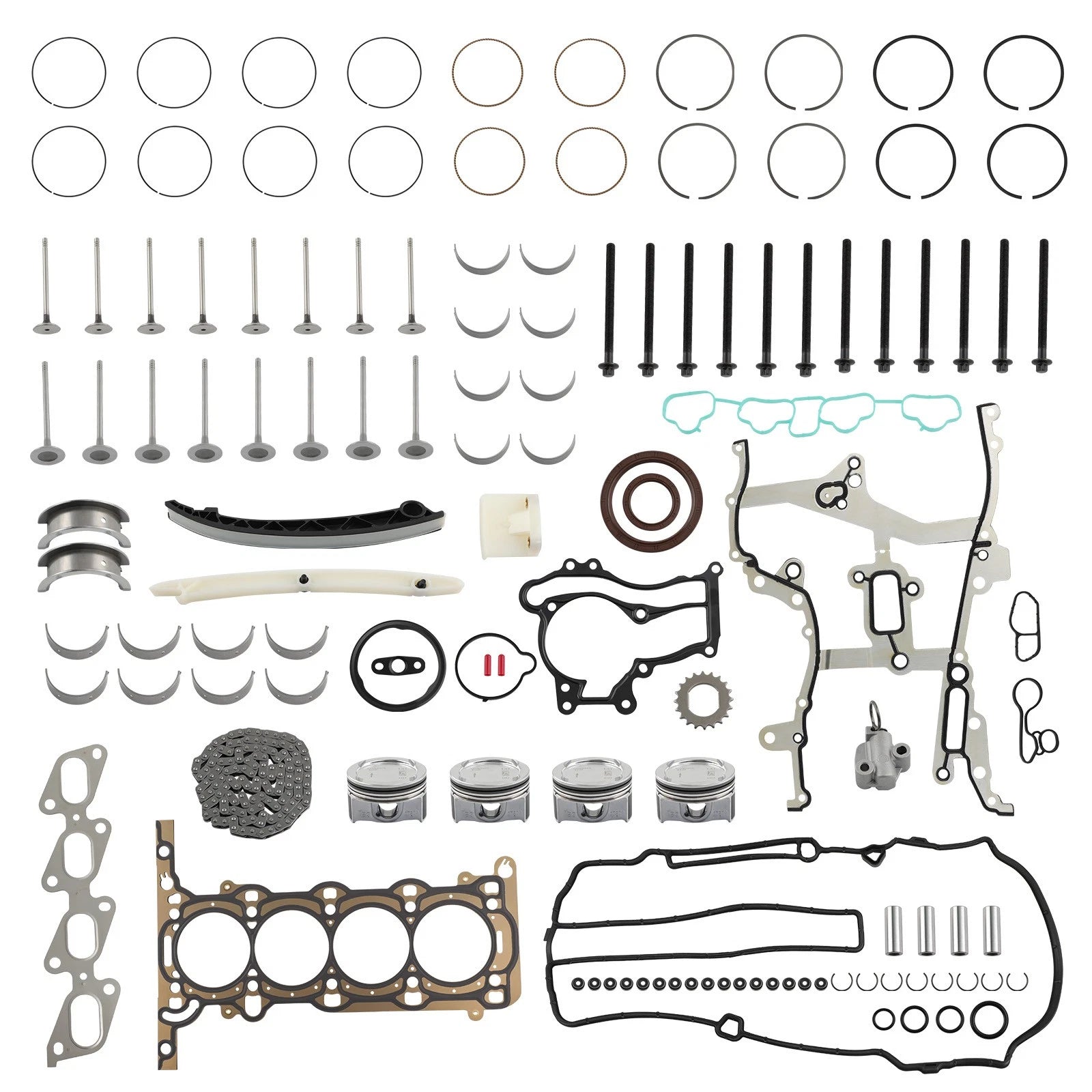 Engine Rebuild Kit + Gasket Piston Bearing Timing Chain For Buick Encore 1.4L