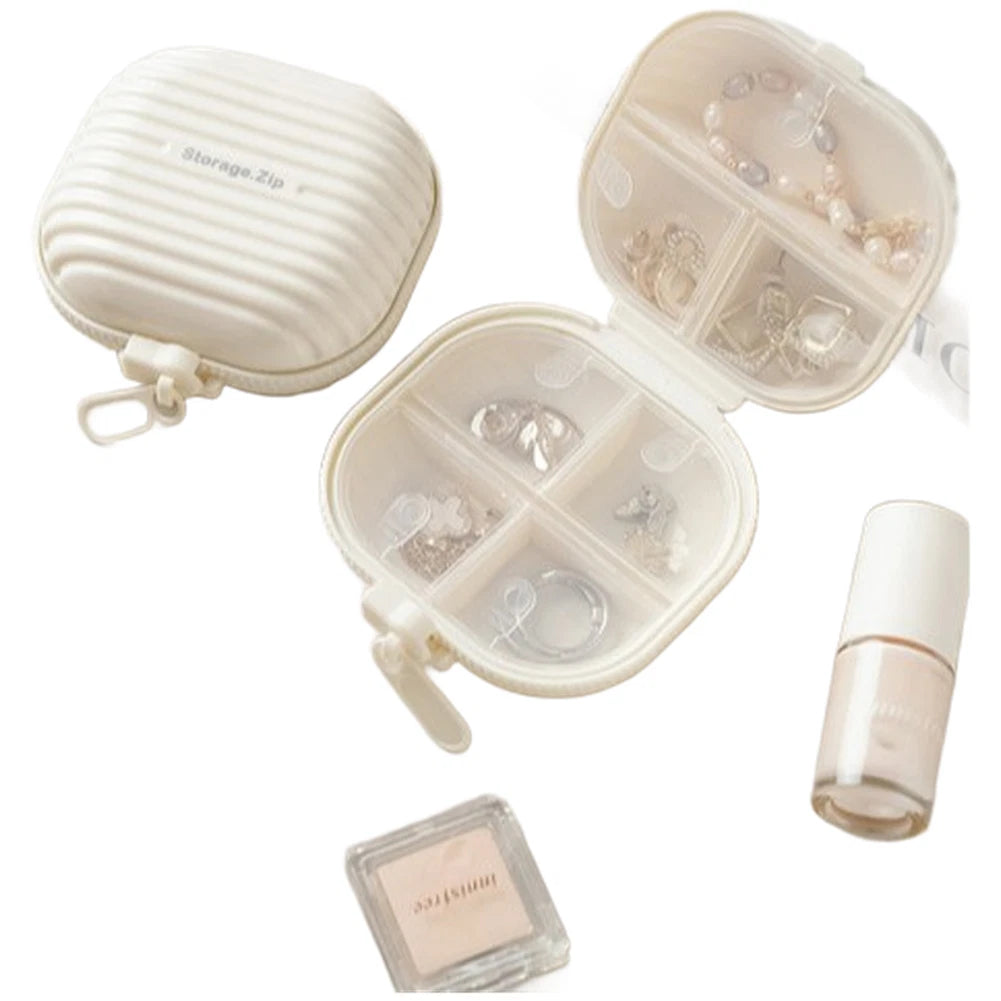 7 Compartment Portable Pill Case Sealed Lid Moisture Resistant For