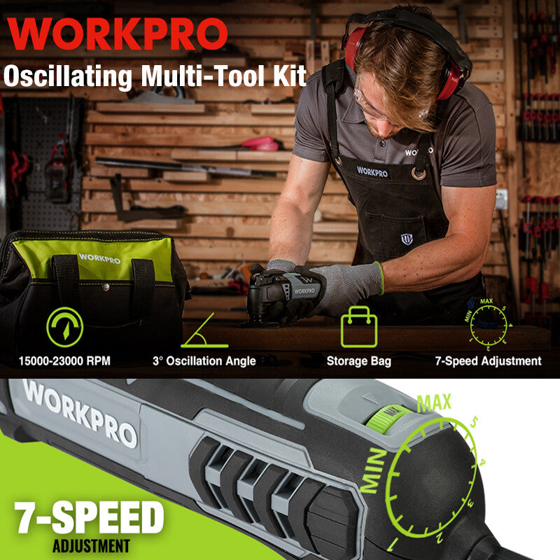 WORKPRO Corded Oscillating Multi-Tool Kit 3.0Amp by WORKPRO