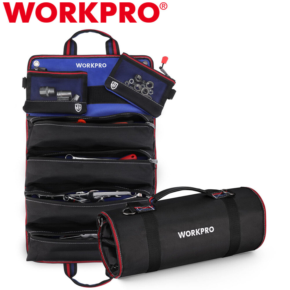 WORKPRO Roll Up Tool Bag Tool Roll Up Bag w/Detachable Tool Pouches