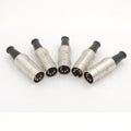 5 Pack Of Male 5pin Din Connectors For Midi Audio With Metal For