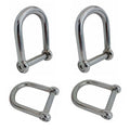 Screw Pin Wide D Shackle 3/8",no Snag Pin 1700 Lbs Wll Stainless
