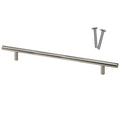 Solid Metal Bar Handle, Brushed Nickel, 9" Hole Centers, 12" Overall