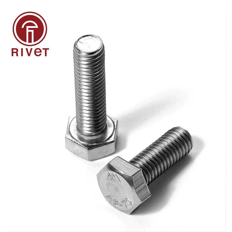 Din 933 304 Stainless Steel Hexagon Head Screws M8 M10 M12 M14 M16