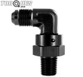 AN -6 (AN6 AN 06) to 1/4" NPT 90 Degree FORGED Swivel Adapter Black