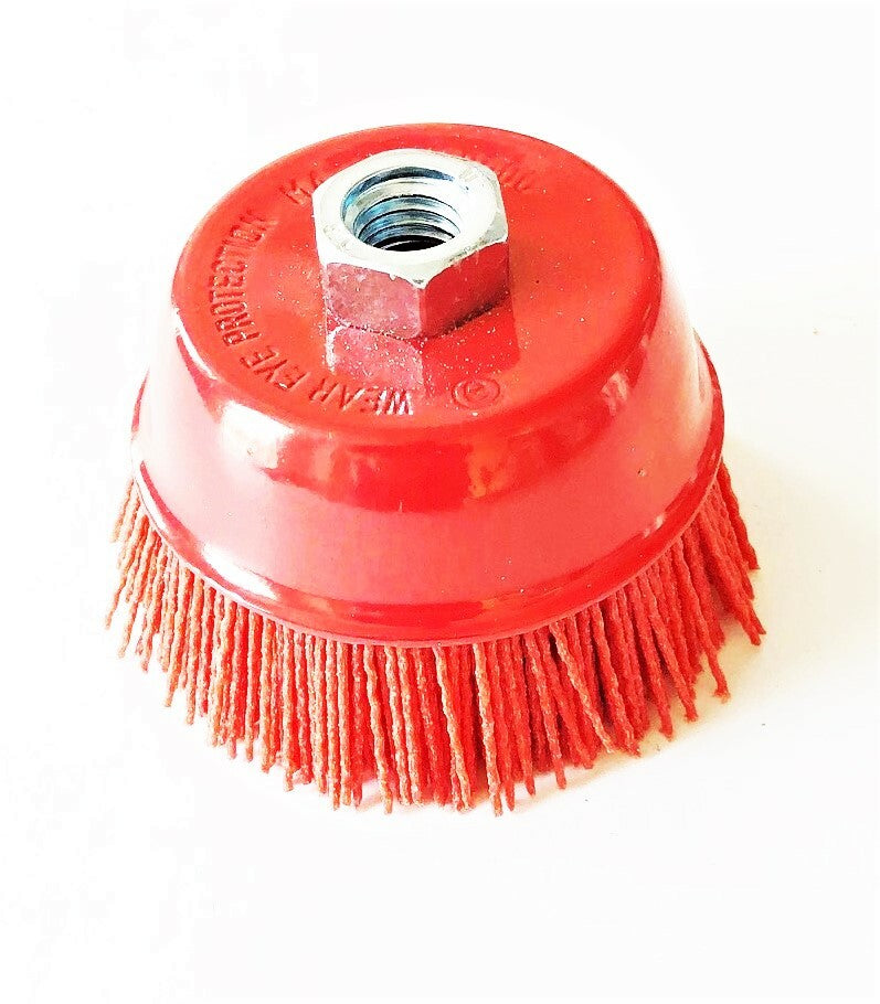 4" Nylon Infused Abrasive Bristle Cup Brush
