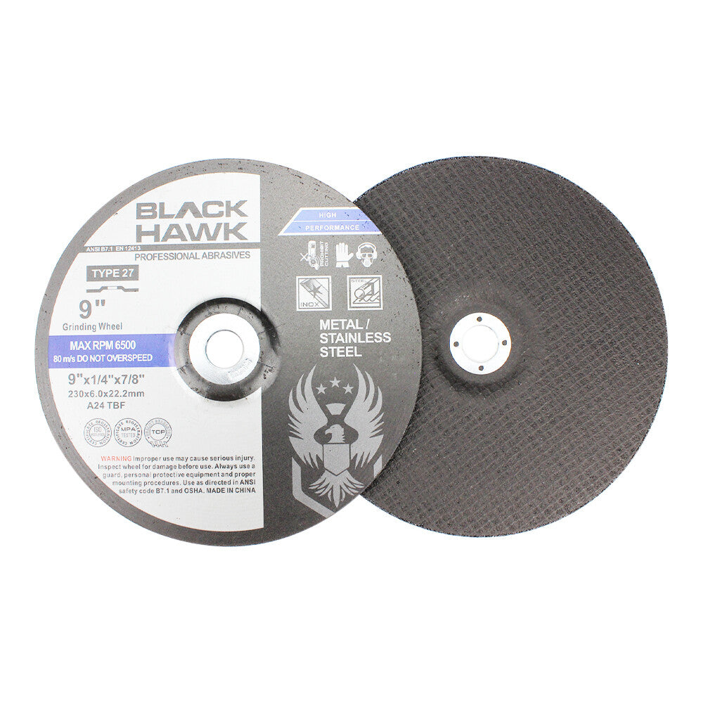 BHA 25 Pack 9" Metal Grinding Wheels T27 Discs by BHA
