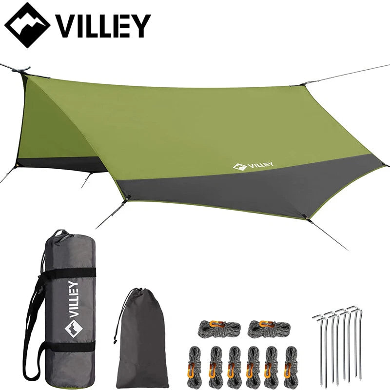 Villey Rain Fly Heptagonal Tarp Waterproof Camping Tarp Hammock Tent