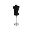 Female Blouse Form Mannequin Neck Block With Chrome Base - Black