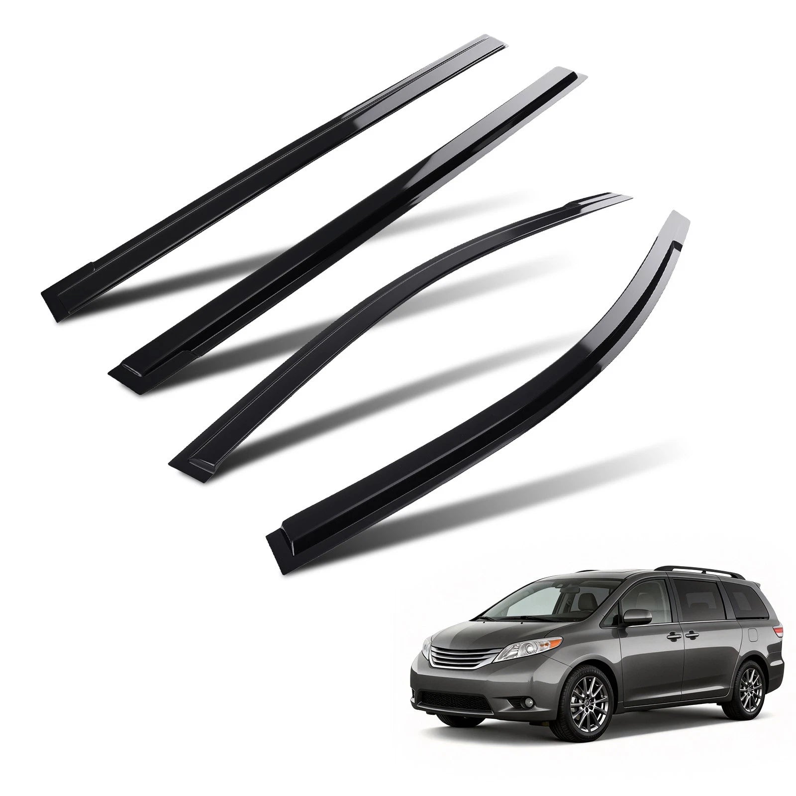 Window Visors Rain Guards Deflector for Toyota Sienna 2011-2020 Outside Mount
