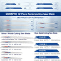 Workpro Reciprocating Saw Blade Sets Wood Cutting Pruning Saw Blades