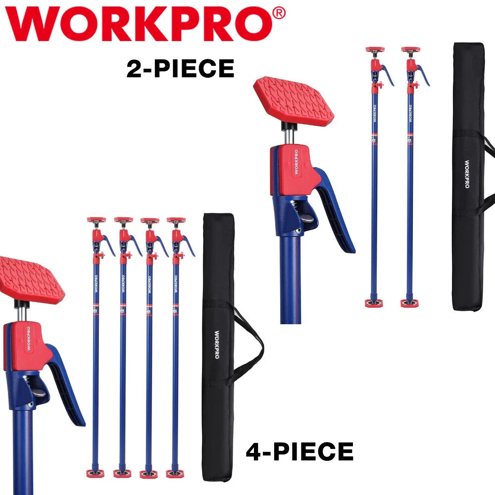 Workpro 2 Packs/4 Packs Cabinet Jack Support Pole 54-114 Inches Steel