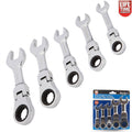 Stubby Ratchet Spanner Set 10mm - 19mm