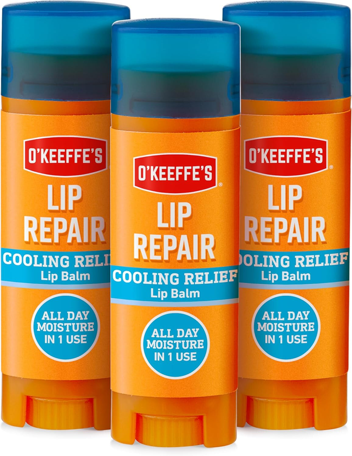 O'Keeffe's Lip Repair Balm Cooling Relief 4.2g Stick x 3 Packs