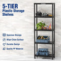 WORKPRO 67" 5-Tier Plastic Storage Shelving Unit 500lb Capacity Screw Free Shelf