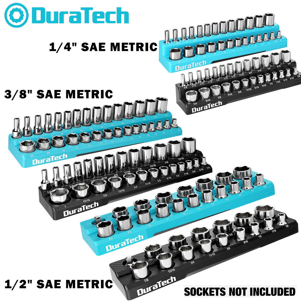 DURATECH 2PCS 3/8"/1/4"/1/2" Magnetic Socket Organizer Socket Holders