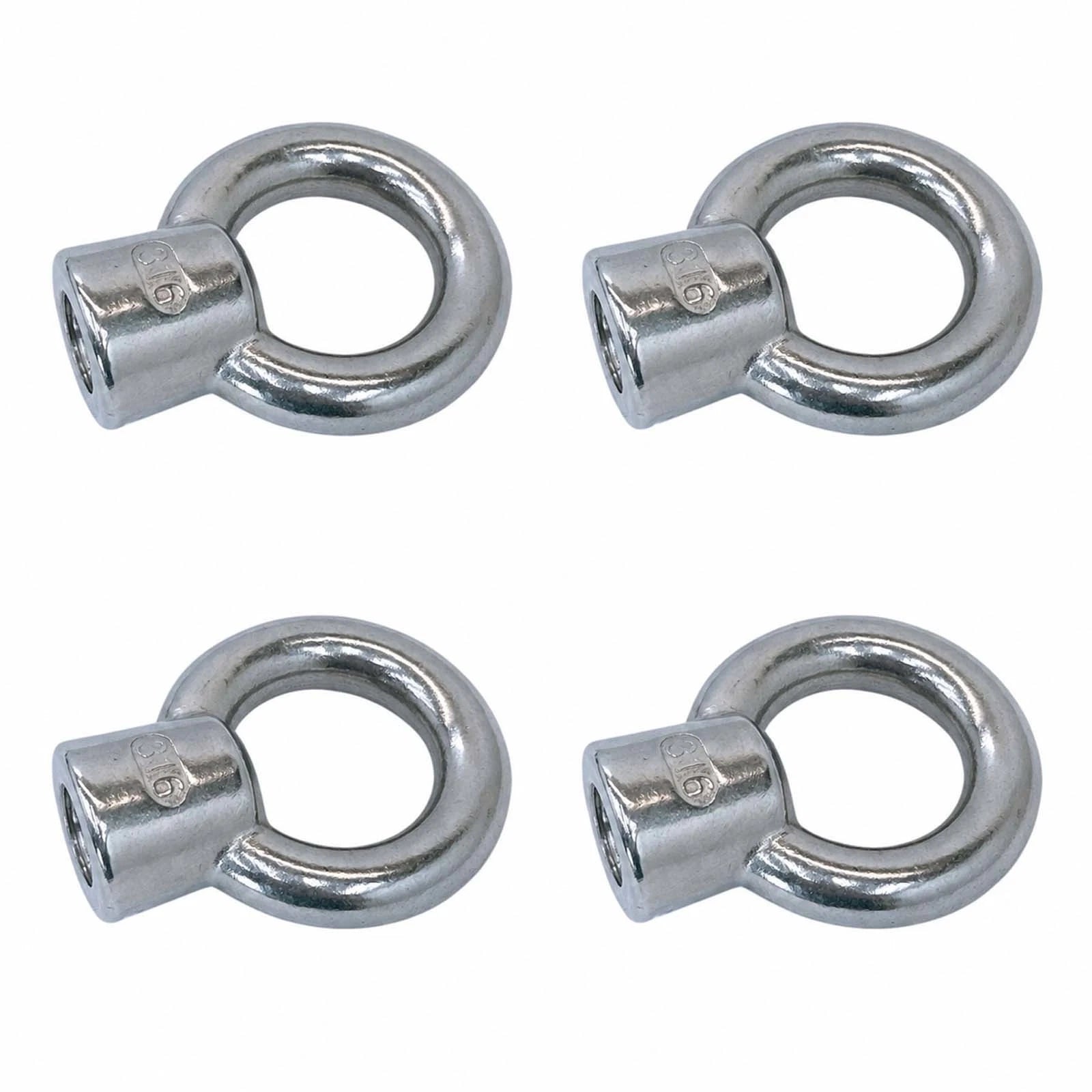 1" T316 Stainless Steel Lifting Eye Nut 7,500 Lb Wll Unc Thread Eye