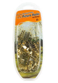 X-HOOKS No.2 Medium Brass Plated Picture Hooks (Pack of 40)