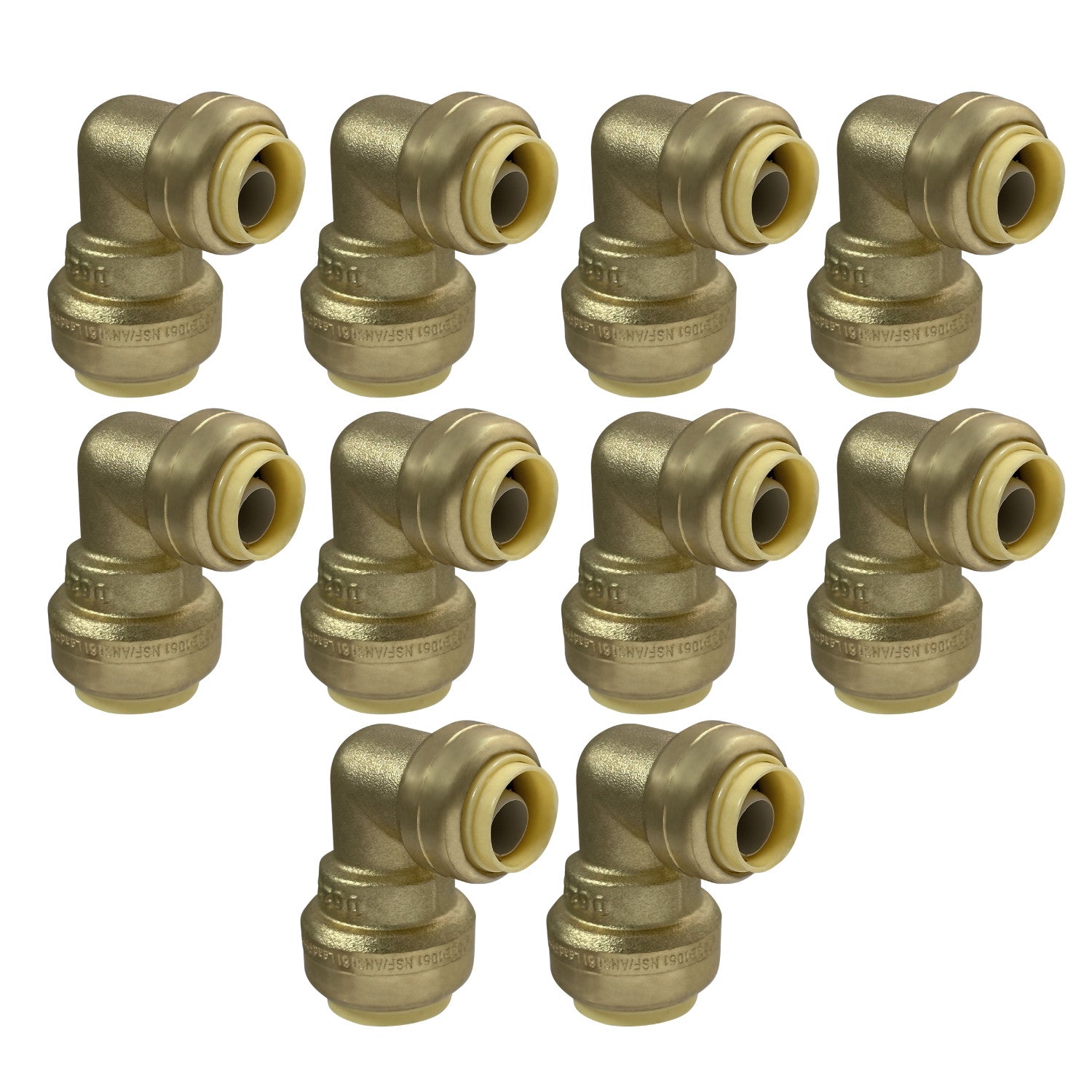 10 Pack XFITTING 3/4" X 1/2" Push Fit Elbow, Reduced Re