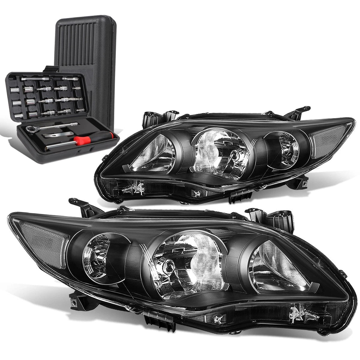 For 2011-2013 Toyota Corolla Pair Black/clear | Built Supply Co
