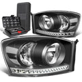 For 2006-2009 Ram Truck Led Drl Black Housing Clear | Built Supply Co