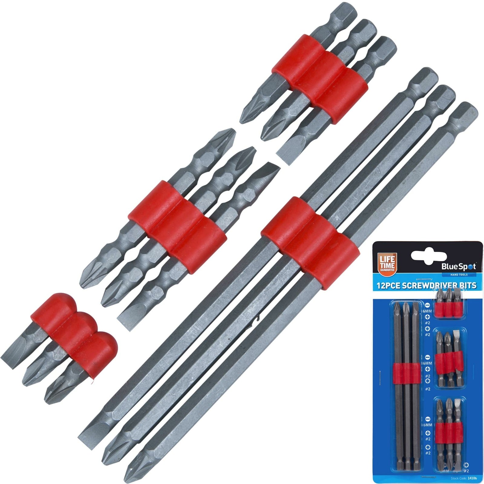 Bluespot 12pc Power Drill Screwdriver Bit Set by Bluespot