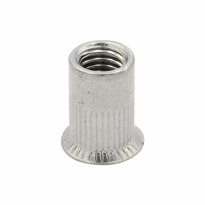 Knurled Body Countersunk Open End Cylinder Rivet Nut Insert Stainless
