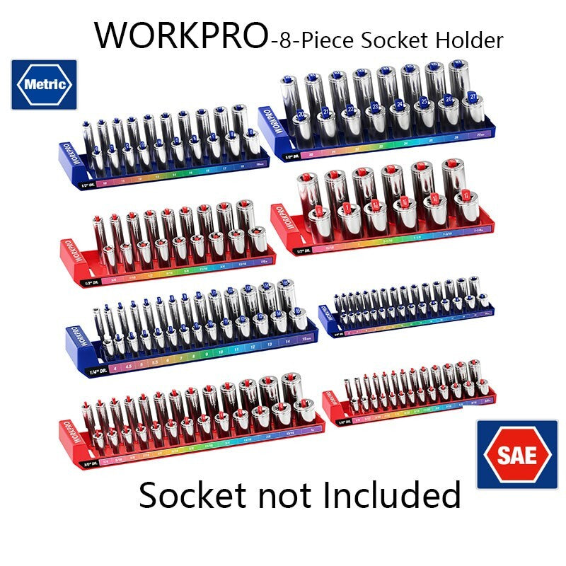 Socket Organizer Set 1/4"3/8"1/2"Drive Metric & SAE Socket T