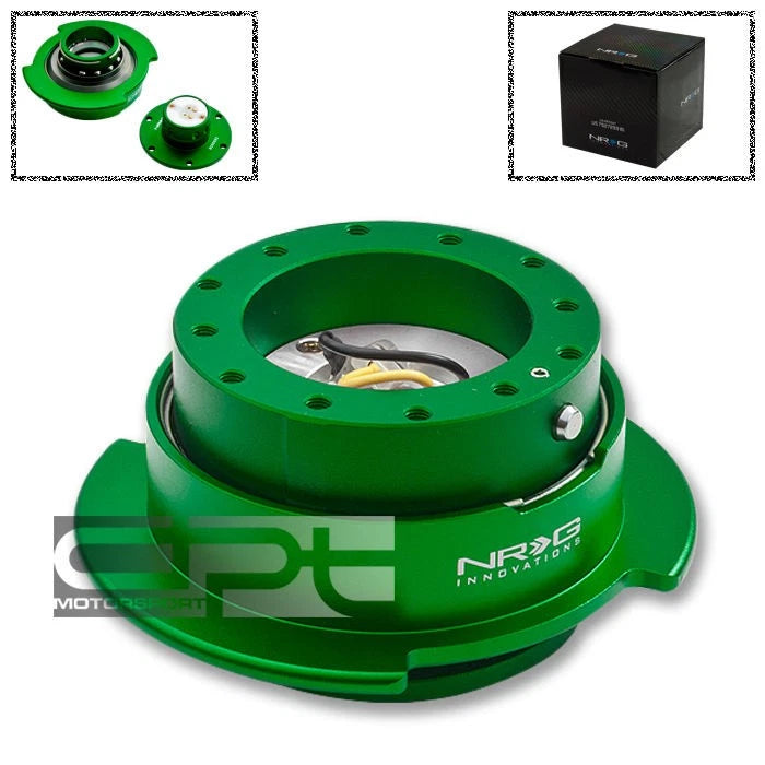 Nrg 6-hole Steering Wheel Green Quick Release Hub | Built Supply Co
