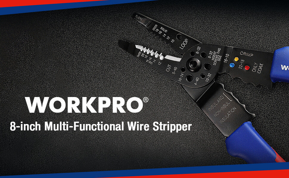 Workpro Wire Stripper Multi-Tool 8-in-1 for Crimping Cutting