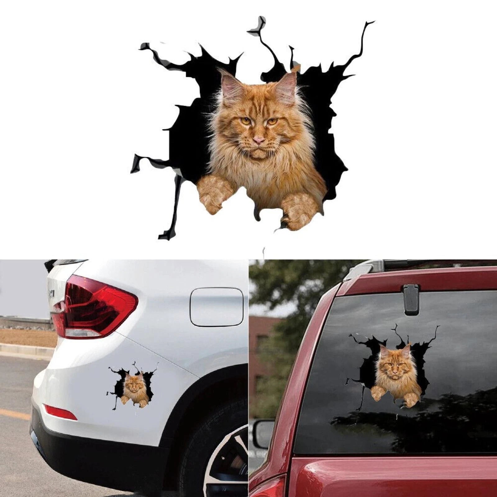 3d Cat Sticker Vinyl Window Decal Accessories For Car Truck Exterior