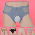 Men Sissy Egg Pouch Brief Lace Splicing Mid Rise Soft Underwear