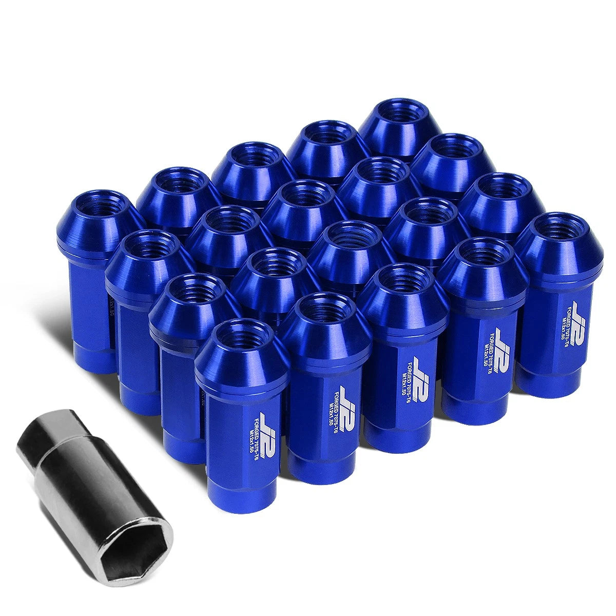 J2 7075 Forged Aluminum M12x1.5 5cm Close-end Lug Nut Kit W/adapter