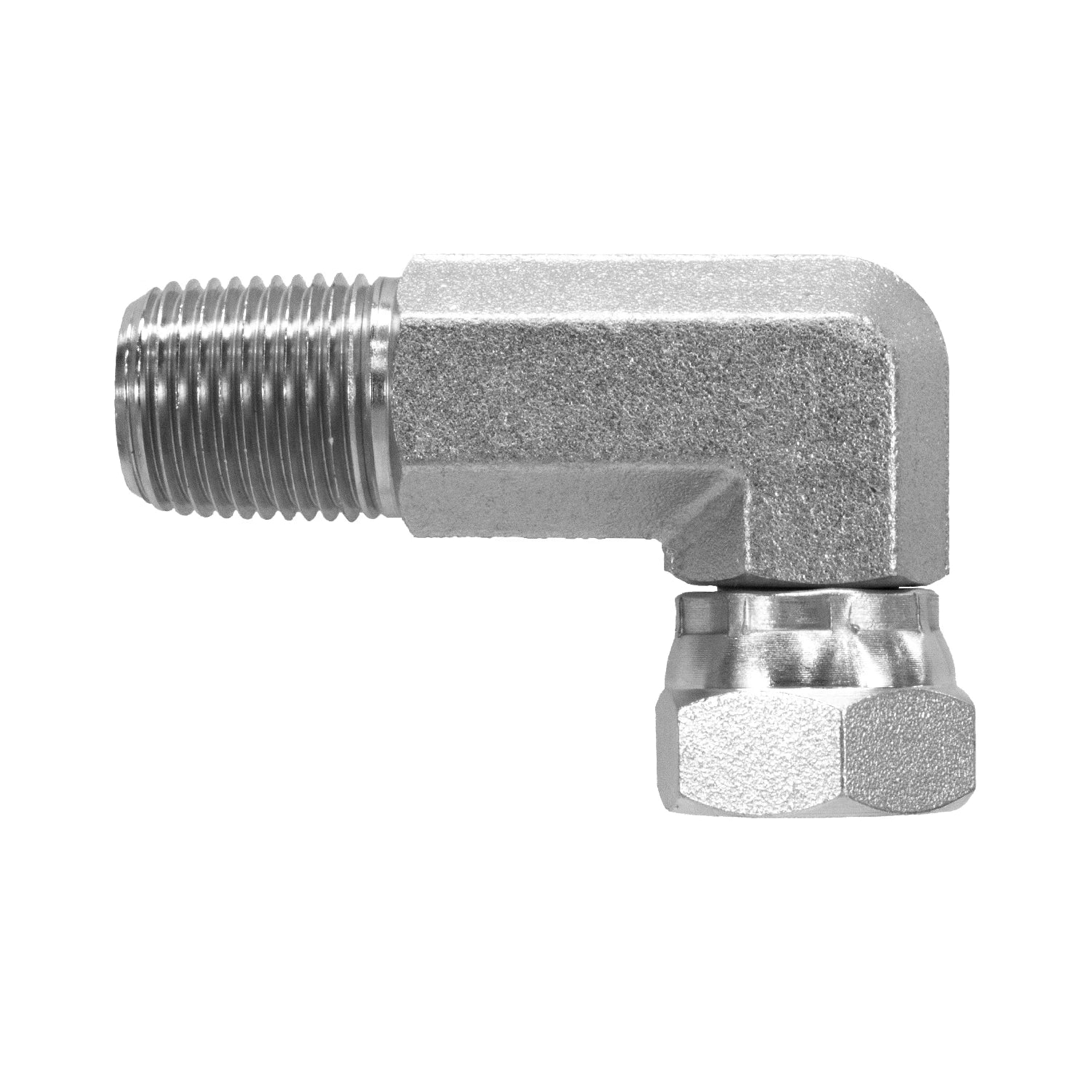 Hydraulic Fitting 1/2" Male Pipe X 1/4" Female Pipe Swivel 90° Long