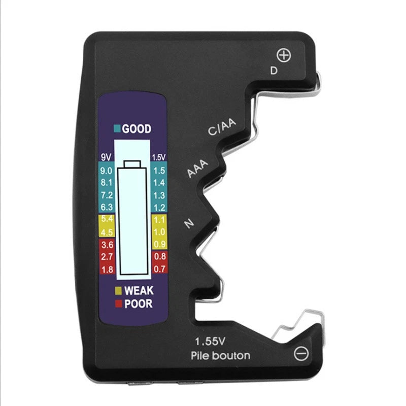 Digital Battery Tester Voltage Power Detector For Aa Aaa C D 9V