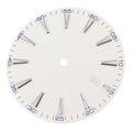 33.5mm White Watch Dial Face Plate Date @3 Replacement For Nh35/nh35a
