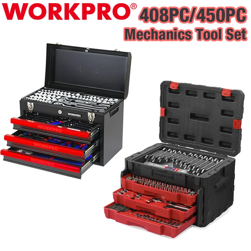 Workpro / Mechanics Tool Set Heavy Duty Case Box | Built Supply Co