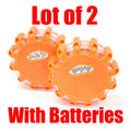 Lot 2 Led Safety Flare Emergency Warning Disc Light Roadside Beacon
