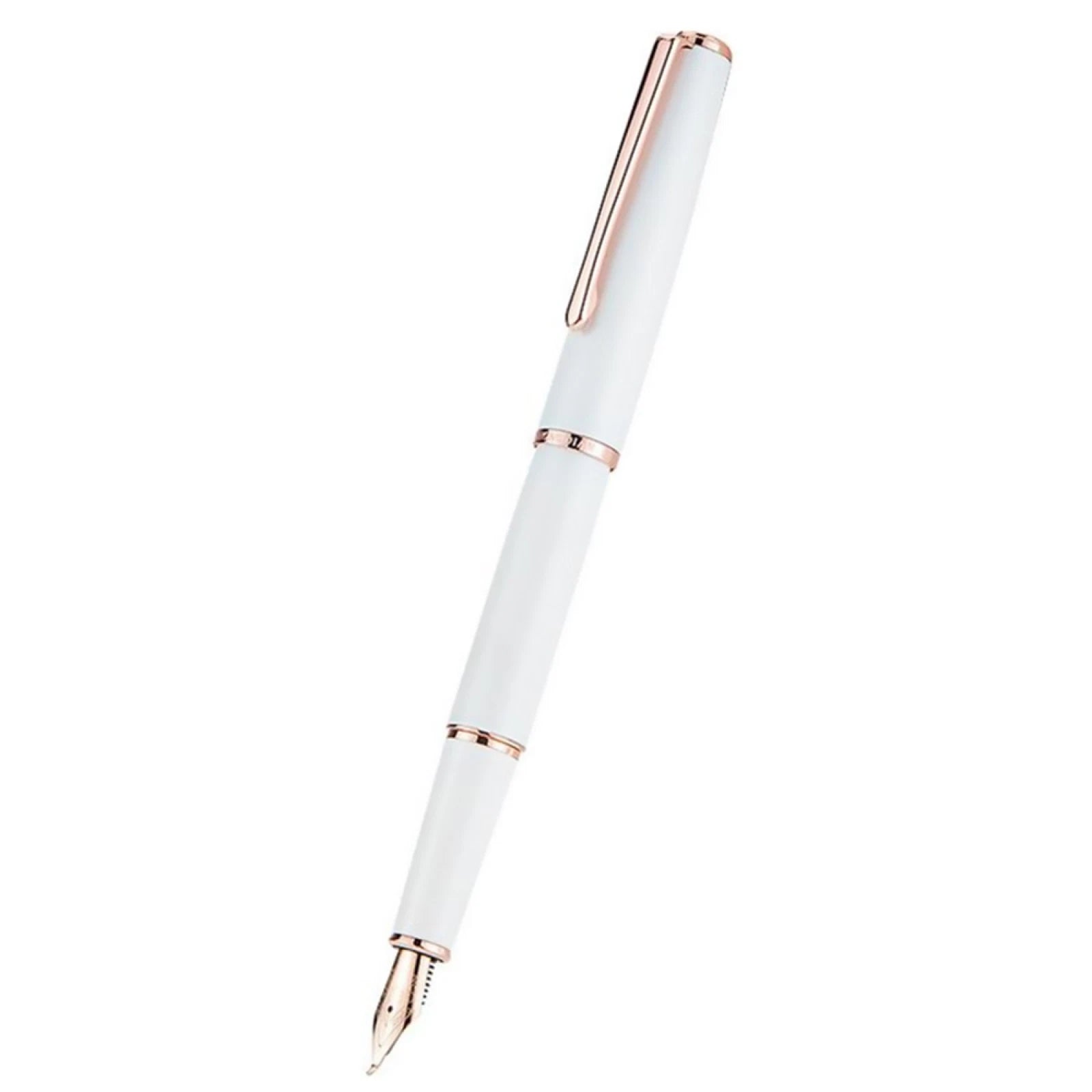 Hongdian 920 White Metal Fountain Pen Rose Gold Plated Ef/f Nib