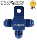 An -6 (an6 Jic -6) Flare Tree T Piece Adapter with Lug Fitting in Blue