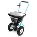 80lbs Walk-behind Sky Blue Broadcast Spreader W/ Rain Cover For Salt