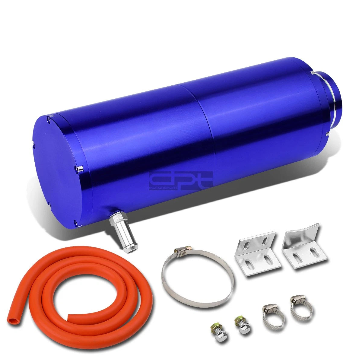 8.5"x3" Anodized Aluminum Blue Coolant Recovery Overflow Reservoir