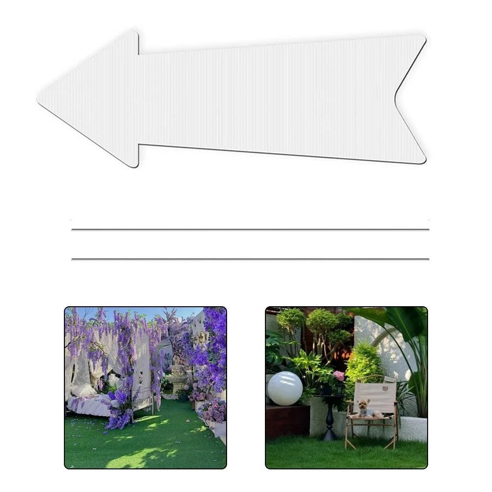 Waterproof Diy Blank Yard Sign With Stakes Metal And Plastic For