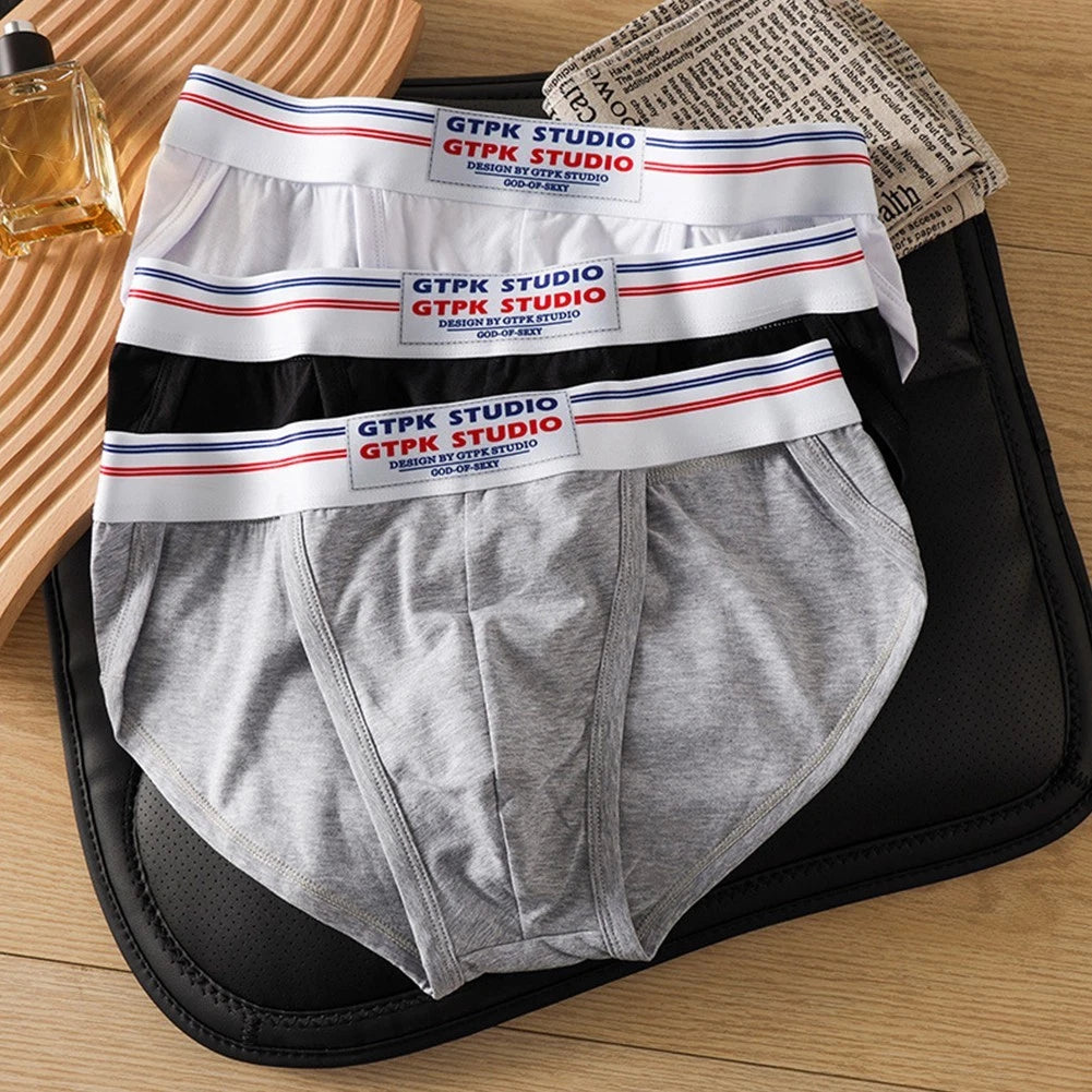 Men's Cotton Briefs With Low Waist And Enhanced U Convex Pouch For