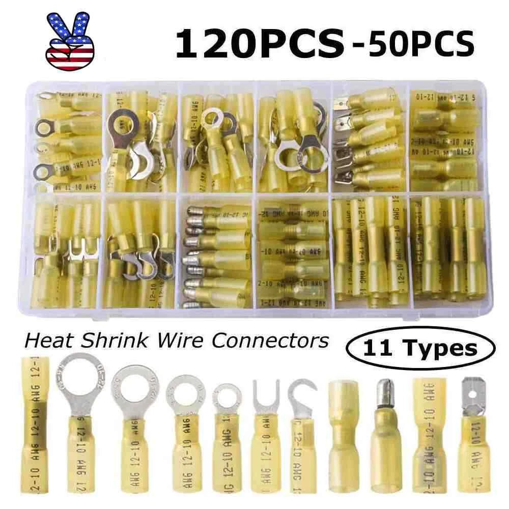Heat Shrink Electrical Wire Connectors Crimp Terminals 12-10awg