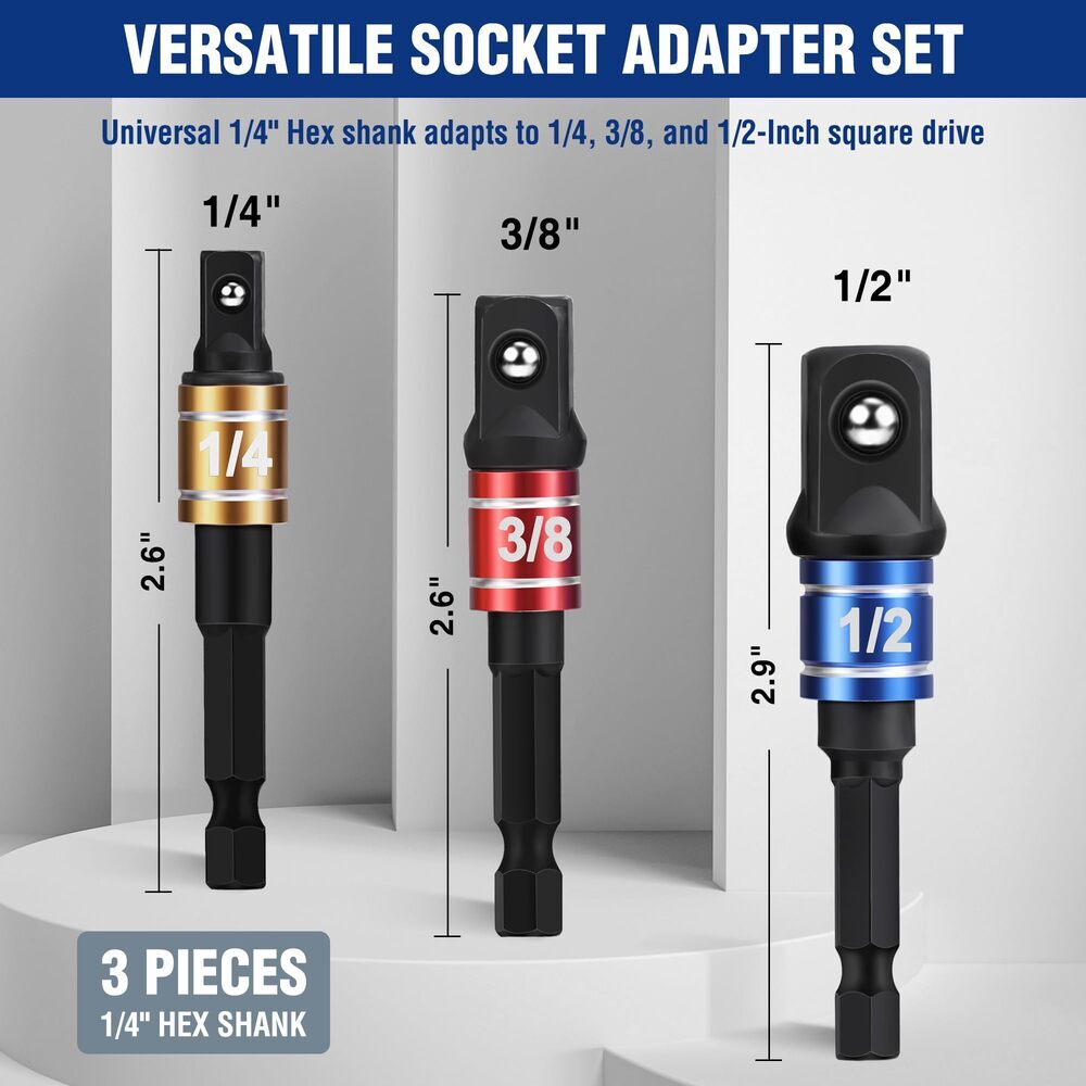 WORKPRO 3pc Impact Grade Socket Adapter Set by WORKPRO
