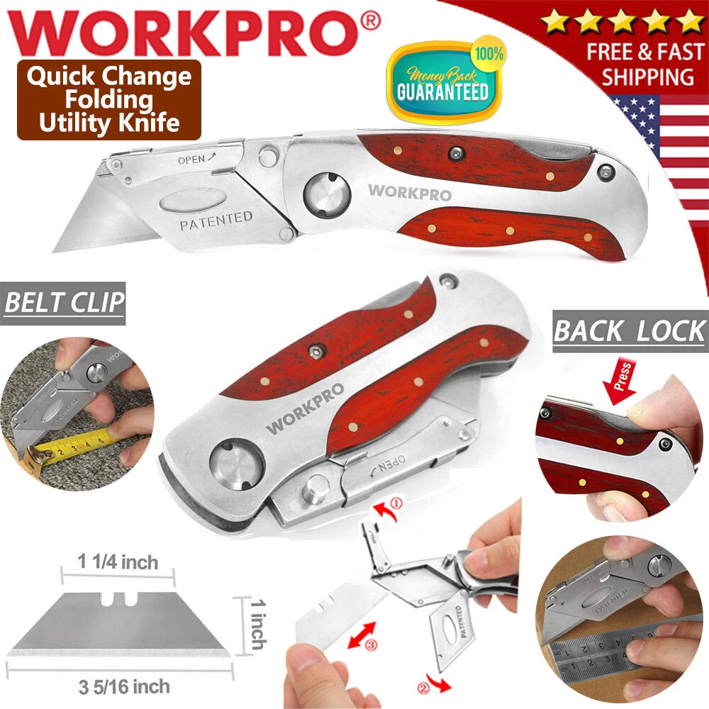 Workpro Folding Utility Knife Quick Change Box | Built Supply Co