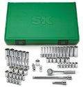 Sk Tools 1/4" Drive 6 Pt Std And Deep Sae And Metric Socket Set