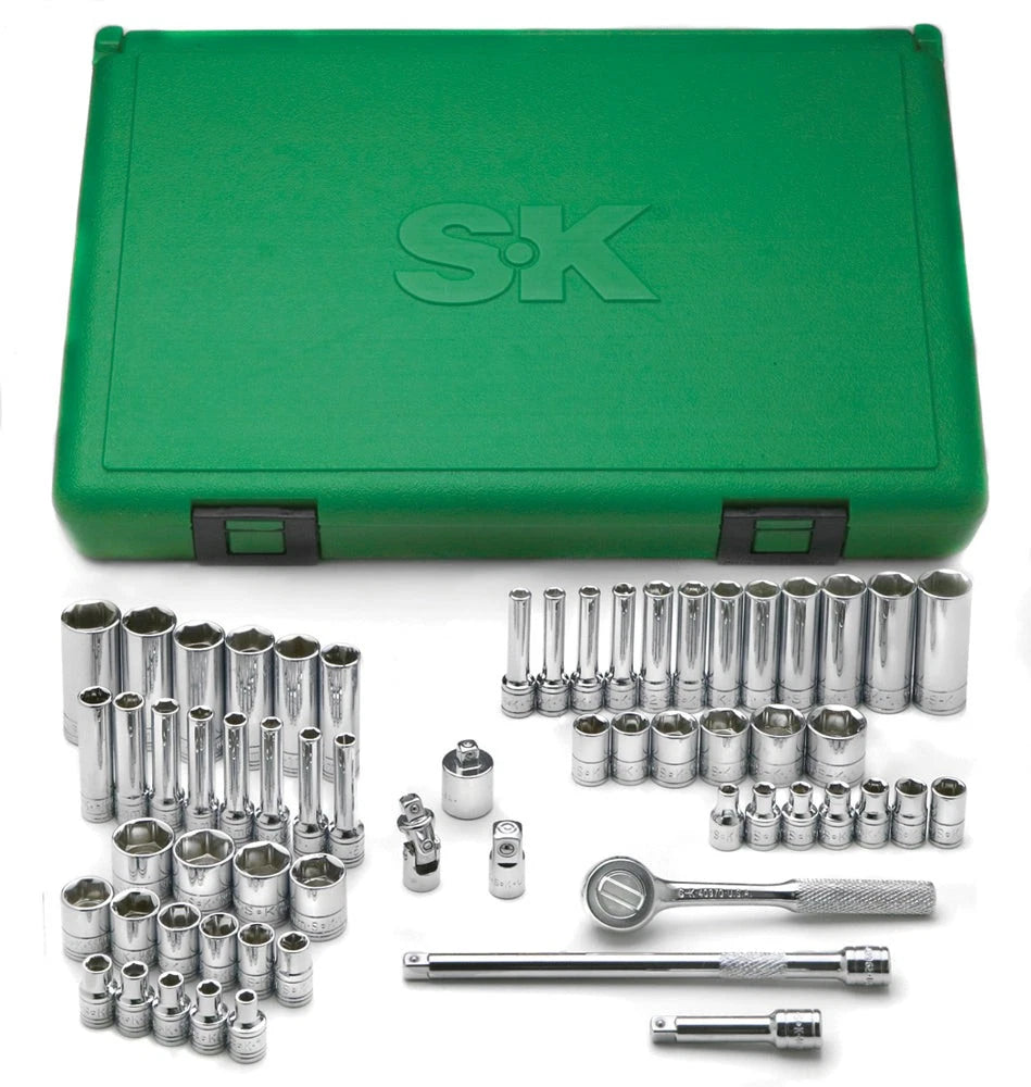 Sk Tools 1/4" Drive 6 Pt Std And Deep Sae And Metric Socket Set