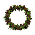 20" Hand Crafted Needle Pine Cone Artificial Christmas Wreath Home